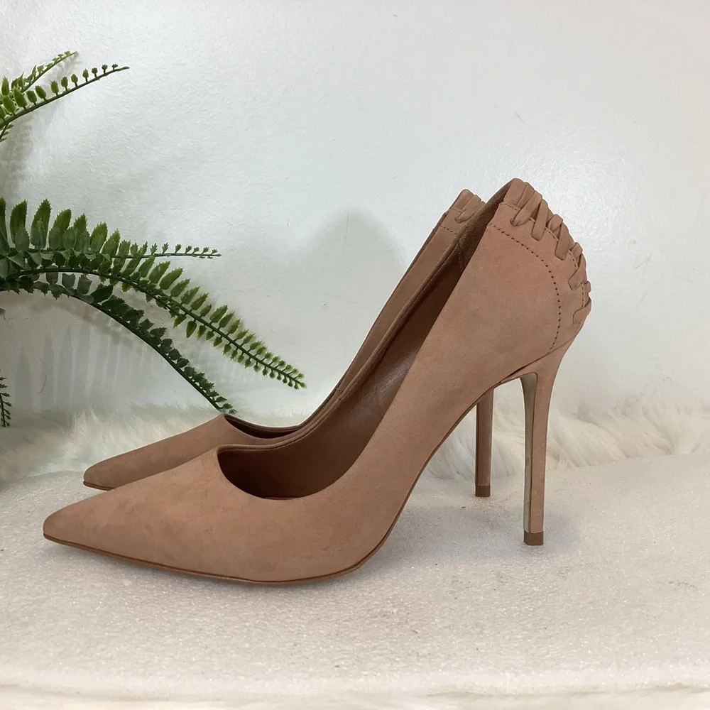 Steve Madden Nude Suede Pointed-Toe Stiletto Pumps